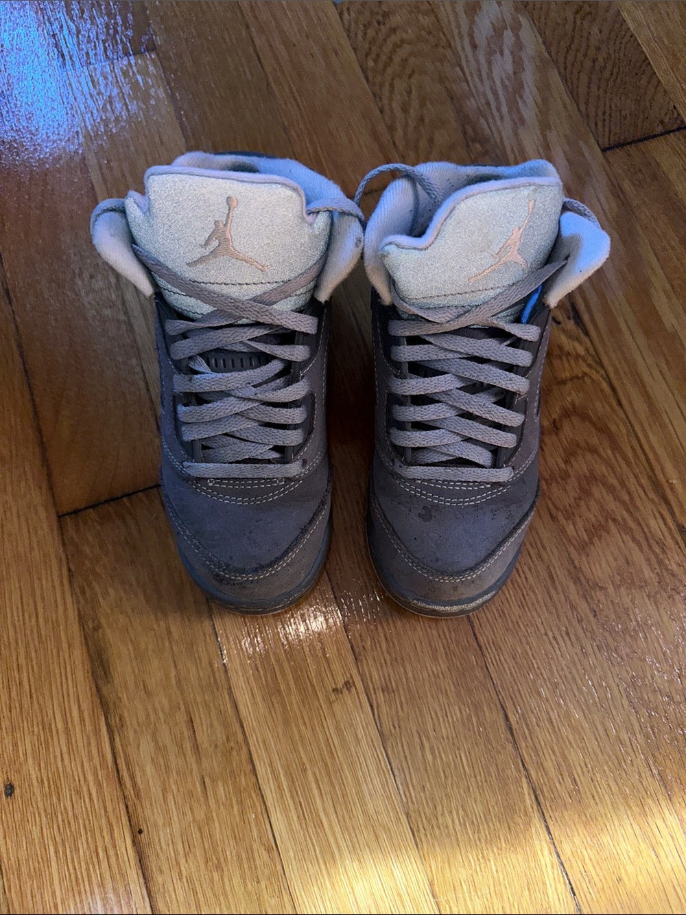 Jordan Kids Grey & Light Pink High-Top Sneakers